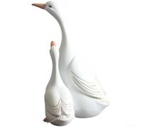 GANCEI Lifelike Mother and Baby Duck Figurine in Weather-Resistant Resin for Garden, Patio, Courtyard, or Indoor Display Accent(Large Size 5302)