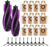 GANCEI Main Roller Brush Side Brush Dust Bag Kit Fit For JONR For P20 Pro Robot Vacuum Cleaner Replacement Parts Set Black White And Purple(B)
