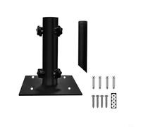 GANCEI Metal Patio Umbrella Base With Ground Spike, Bolt Down Deck Mount For Flag Light Poles, Garden Yard