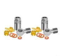GANCEI Olive Head Hydraulic Disc Brake Hose Adapter Set for HOPE 5mm Bike, Stainless Steel Copper End Fitting, Silver Golden, 2 Packs with Install Guide