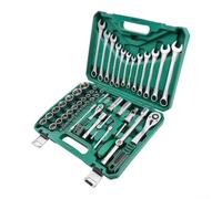 GANCEI Ratchet Wrench Set 61-Pc Compact Case Storage(72-Tooth) | Chrome vanadium steel, 1/2 inch drive, includes metric sockets, bits, and ratchet handle, for durable finish