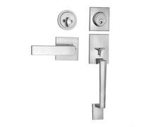 GANCEI Satin Nickel Door Handle Set Single Cylinder Reversible | Single cylinder keyed entry, nickel , reversible handle, aluminum alloy, standard fit