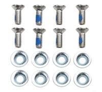 GANCEI Snowboard Fixed Screw M6x16 With Washer Set For Binding Plates, Metal Anti-Slip Fasteners Compatible With Most Ski Accessories, 16 Screws + 16 Spacers(8pcs)