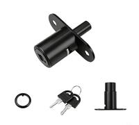 GANCEI Spring Loaded Sliding Door Lock for Cabinet Wood Metal Doors Zinc Alloy Push Pull Latch Secure for access Control Black Color(B)