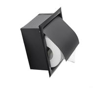 GANCEI Stainless Steel Flush-Mounted Toilet Paper Holder, Wall-Mounted Tissue Dispenser, 164X154x74cm, For Bathroom, Kitchen, Bedroom(Black)