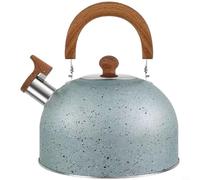 GANCEI Stainless Steel Hammered Whistling Kettle With Wooden Handle, Large Capacity 2L 3L 4L For Induction And Gas Stove(Blue)