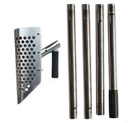 GANCEI Stainless Steel Sand Scoop for Metal Detecting, Heavy Duty Beach Rake with Ergonomic Long Handle, Fast Sifting Hexagonal Holes for Underwater Treasure Hunting, Gold Panning(C)