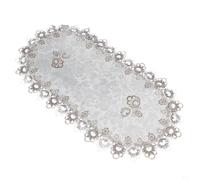 GANCEI Table Cloth Oval Lace Embroidered Tablecloth For Living Room Cabinet Coffee Table Dining Moisture-Absorbing Fabric 50X110cm(d)