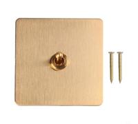 GANCEI Toggle Light Rocker Switch 1/2 Way Retro Brass Plate Lever 86 Type, For Home Electrical Wall Switch Control 86 * 86 * 37mm(1 Gang)