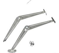 GANCEI Two-Fold Cabinet Door Support Rod, Stainless Steel Furniture Tie Rod with Solid Rivets, Adjustable Stay Mechanism for Bookshelf and Kitchen Cupboard, 2mm Thick Silver Hardware(A)