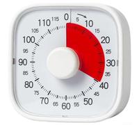 GANCEI Visual Timer 2 Hour Countdown Clock, Silent Alarm, Mechanism For Management, For Ideal For Study, Work, Cooking(White)