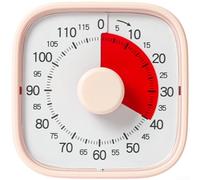 GANCEI Visual Timer 2 Hour Countdown Clock, Silent Alarm, Mechanism For Management, For Ideal For Study, Work, Cooking(pink)