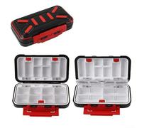GANCEI Waterproof Fishing Bait Box Portable Tackle Organizer with Divided Sections for Lures Hooks Gear ABS Construction Compact Design(Black)