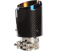 Gancon Car Exhaust Tip Tail Throat, Stainless Steel Car Straight Exhaust Pipe, 63-101 Mm Carbon Fiber Glossy Rear Tip Tail Throat for Car Universal