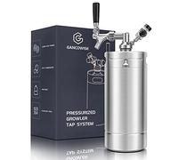 Gancowise 128OZ Mini Keg Growler, Pressurized Home Dispenser System with Self-Closing Design Faucet Keeps Carbonation and Fresh for Homebrew, Craft and Draft Beer