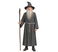 Gandalf Men's Costume Grey Robe Hat Belt Wizard Wizard Magician Warlock Men, Size: S/M