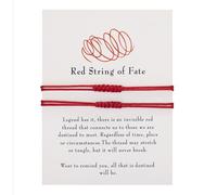 GANDC 2Pcs Handmade 7 Knots Red String of Fate Protection Good Luck Bracelet Set Adjustable Kabbalah Braide Rope Long Distance Relationship Bracelet for Women Men Amulet Jewelry, One Size, Cotton, no
