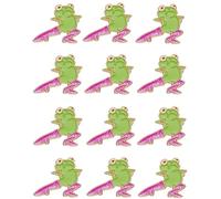 GANDC Cute Frog Enamel Pins Pink Glitter Boots Cartoon Frog Novel Funny Hard Enamel Pins for Backpacks Badges Hats Jackets, One Size, Alloy Steel, no gemstone
