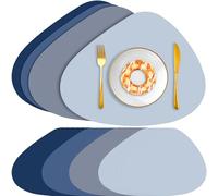 Gandeer 100 Pcs Disposable Paper Placemats Bulk 16.5"x13" Pebble Shape Place Mats for Kitchen Dining Table Wedding Baby Shower Birthday Graduation Party Table Decorations(Blue)