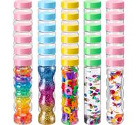 Gandeer 30 Pcs Empty Plastic Sensory Bottles with Lids Caps 5 Styles 9-10.5 oz Reusable Clear Plastic Bottle Bulk for DIY Craft Decoration Sensory Crafts Handmade Party Supply (Classic,Pastel)