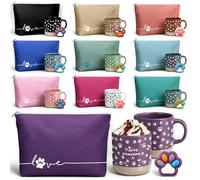 Gandeer 30 Pcs Vet Tech W ifts Bulk Ceramic Coffee Mugs Cosmetic Veterinarian Love Makeup Bags Paw Stress Toy Thank You Gift for Veterinarian Receptionist Technician tech Student Staff
