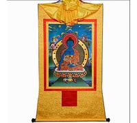 Gandhanra Tibetan Buddhist Thangka Art,Akshobhya Thangka,A Healing Buddha Before Medicine Buddha,Bronzing Printed Buddhist Tapestry Wall Hanging for Zen Home Decor, Meditation, Spiritual Relaxation
