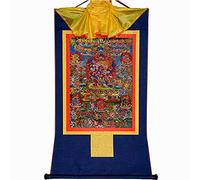 Gandhanra Tibetan Buddhist Thangka Wall Hanging,58 Wrathfu Deities of the Bardo Thodol(Tibetan Book of Dead),Buddha Tapestry for Zen Home Decor, Meditation, Spiritual Relaxation