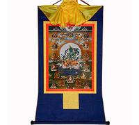 Gandhanra Tibetan Buddhist Thangka Wall Hanging,The 21 Taras Thangka,Hot Stamped Brocade Buddhist Tapestry for Zen Home Decor, Meditation, Spiritual Relaxation