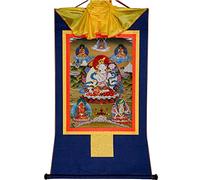Gandhanra Tibetan Buddhist Thangka Wall Hanging,White Tara Thangka,Hot Stamped Brocade Buddhist Tapestry for Zen Home Decor, Meditation, Spiritual Relaxation