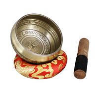 Gandhanra Tibetan Singing Bowl Set with Tibetan Buddhism Mantra/Symbo,for Meditation,Chakra,Healing Bowl,Handmade in Nepal