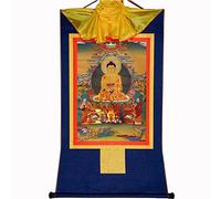 Gandhanra Tibetan Thangka Wall Hanging - Shakyamuni Thangka - Hot Stamped Buddha Tapestry for Zen Home Decor, Meditation, Spiritual Relaxation and Peace