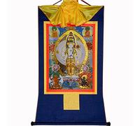 Gandhanra Tibetan Thangka Wall Hanging - Thousand Armed Chenrezig,Avalokitesvara,Padmapani Thangka - Hot Stamped Buddha Tapestry for Zen Home Decor, Meditation, Spiritual Relaxation and Peace