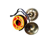 Gandhanra Tibetan Tingsha Bell Set - Tibetan Cymbals - for Sound Healing, Yoga, Meditation, and Mindfulness,Handmade in Nepal,Made of Bronze,Om Mantra Pattern,6.5cm/2.6 inch