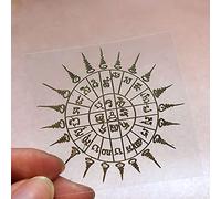 Gandhanra Unique Buddha Amulet Metal Sticker of Thailand Buddhism,Lucky wheel Mantra,Phone and Laptop Decals For Zen,Meditation,Blessed by Buddhist Master