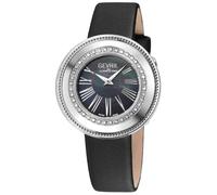 Gandria Swiss Diamond , 316L SS Case, Black MOP Dial, Genuine Italian Made Leather Strap Swiss Quartz Watch Gevril Black One Size