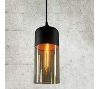 Ganeep Nordic Modern Loft Hanging Glass Pendant Lamp Fixtures E27 E26 LED Pendant Lights for Kitchen Restaurant Bar Living Room Bedroom (Color : Amber-A)