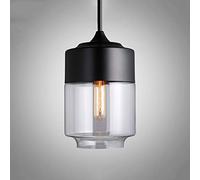 Ganeep Nordic Modern Loft Hanging Glass Pendant Lamp Fixtures E27 E26 LED Pendant Lights for Kitchen Restaurant Bar Living Room Bedroom (Color : Clear-B)