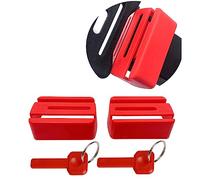 GanEn Belt Lock Buckle Guard Preventing Children Opening Safety Buckle in Travelling Send Keychain Pack of 2 (Red)