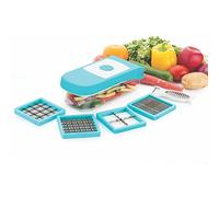 Ganesh 7 in 1 Vegetable Chopper Dicer Mandoliner Slicer Onion Chopper Salad Chopper Veggie Chopper Vegetable Cutter Food Slicer Food Chopper Vegetable Spiralizer Vegetable Slicer - (blue)