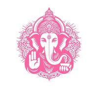 Ganesh chaturthi Celebration Lord Ganesh and Hindu god Silhouette Wall Decals PVC 67.2x76.2cm Do not Damage The Wall Surface Pink
