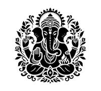 Ganesh chaturthi vinayaka chavithi Hindu god Lord Ganesh Silhouette Concept Wall Decals PVC 42x44.4cm Personalized Customization Black