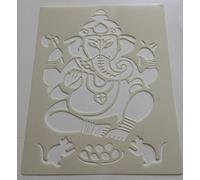 Ganesh Elephant Deity with Rats Wall / Card Making Decor Stencil Sheets A4 Flexible Quality 350 Micron Mylar Plastic