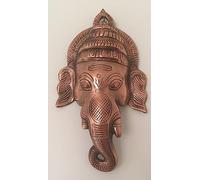 Ganesh Face Large Tenture Mural 30.5x16.5cm Bronze Elephant God Hinduism