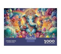 Ganesh Fantasy Premium Cardstock Jigsaw Puzzle Set 1000 Pcs Lord Ganesha providing Fun And Challenging Family Game & Beautiful Decoration, 52x38cm/1000pcs