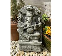 Ganesh Hanging Stone Garden Plaque Statue | Outdoor Oriental Hindu Ornament