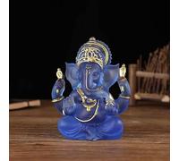 Ganesh Idol Transparent Statues for Table Or Car Dashboard 14 CM Long for Home Pooja Multi Color Glass Look Ganpati Murti Puja for Home Mandir Diwali Gift Ganesha Yoga Calm Decor (Blue)