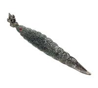 Ganesh Metal Leaf Incense Boat - Lord Ganesha Incense Holder - Stick Burner - Large