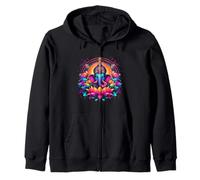 Ganesh Symbol Yoga Hindu Elephant God Ganesha Puja Zip Hoodie