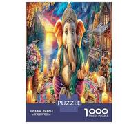 Ganesha Altar Scene 1000 Piece Baby Elephant in Autumn Forest Jigsaw Puzzles for Puzzles 1000 Pieces Jigsaw for Adults Challenging Family Puzzle Game Puzzles for Adults Gifts 70x50cm/1000pcs