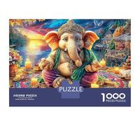 Ganesha Altar Scene Jigsaw Puzzles 1000 Pieces. Whimsical Challenge Toy for Adults Kids 38x26cm/1000pcs